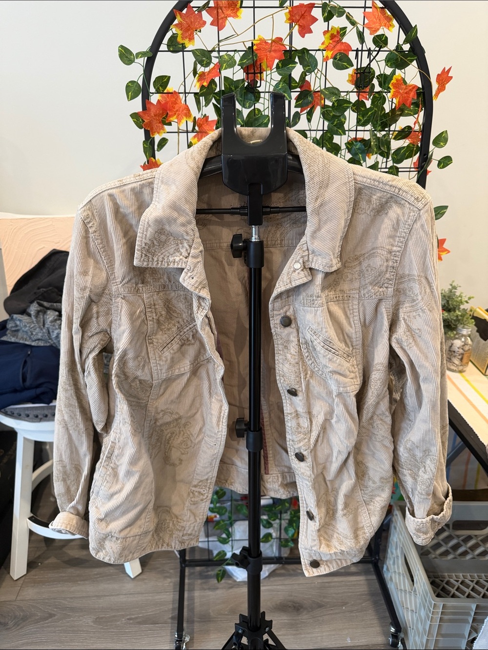 Caribbean Joe Light Beige Corduroy Jacket
